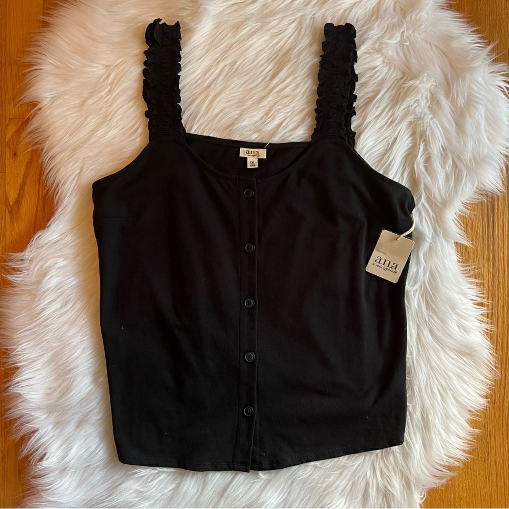 NWT Women’s A.N.A. Black Tank Size XXL Cottagecore